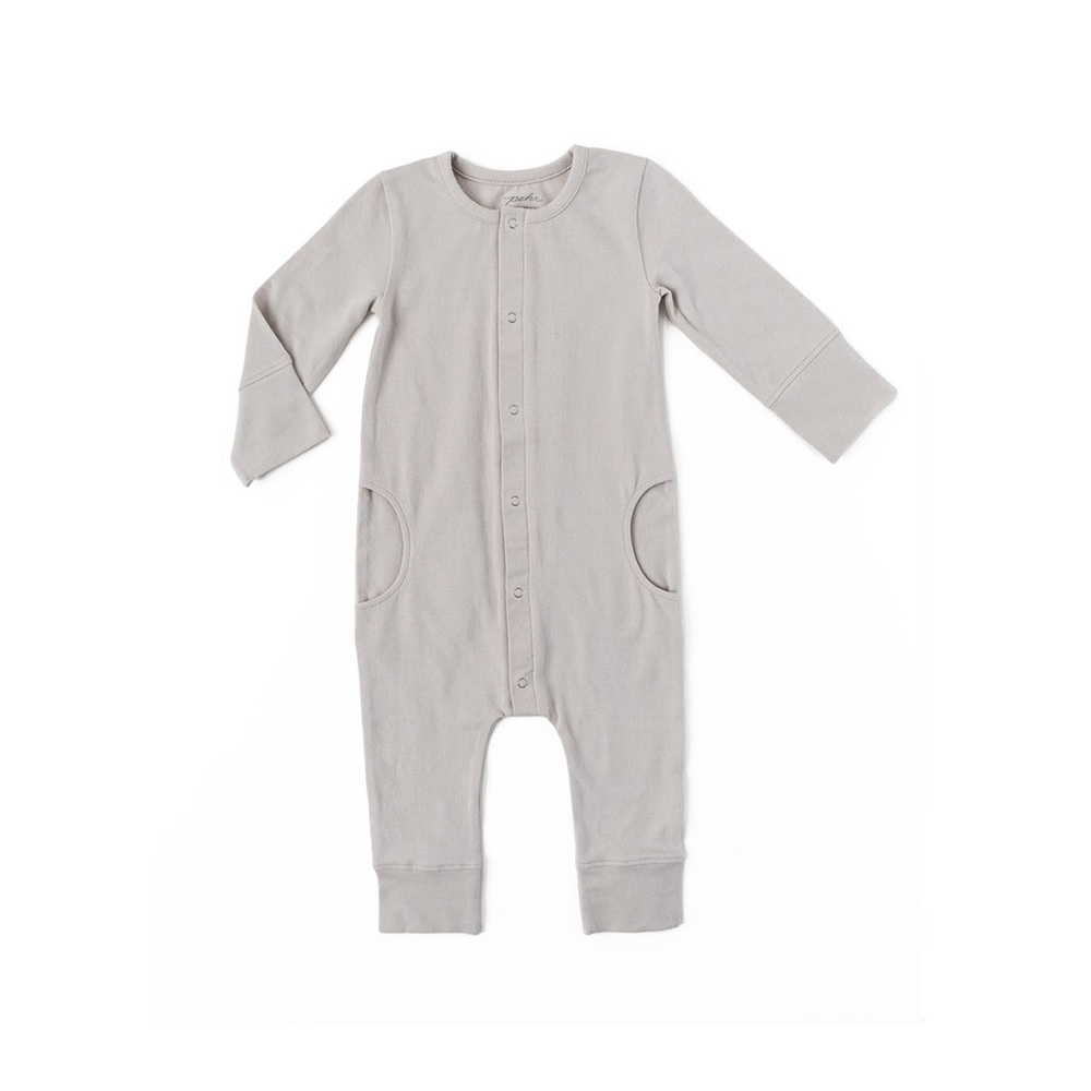Pehr Essentials Romper in Dove Grey - 6-12M